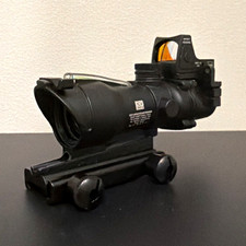 Trijicon ACOG 4x32 Real fiber optic REPLICA Black Rifle Scope w/ Mini Red Dot picture