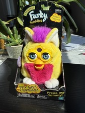 WORKING Vintage 1999 Talking Furby Buddies Yellow Pink Purple Tiger Hasbro NIB picture