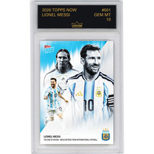 Graded 2026 Topps Now Lionel Messi #001 Argentina Soccer Card HOFSM 10 picture