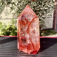 1.2LB Natural Crystal Red Ghost Quartz Mine Crystal Column Decoration picture