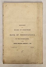 1858 Bank of Pennsylvania Panic of 1857 Report + Tanner Engraved Bank Check picture