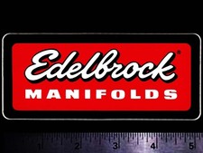 EDELBROCK Manifolds - Original Vintage 1960's 70's Racing Decal/Sticker picture