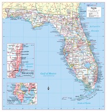 FLORIDA State Wall Map Large Print Poster picture