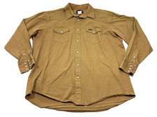 Wrangler Western Pearl Snap Shirt Mens 2XLT Tall Brown Cotton Cowboy Vintage EUC picture