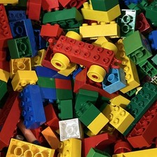 LEGO DUPLO LOT of 100 BASIC BRICK PIECES & 1 CAR - $29.49 -   picture