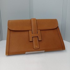 Hermès Jige PM Clutch Bag 1977 Vintage Brown Leather Authentic picture