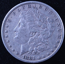 1881 Morgan Silver Dollar $1 US Mint Coin Philadelphia No Mint Mark Raw picture