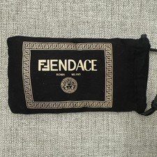 Fendace Black & Gold Padded Drawstring Sunglass Holder Brand New picture