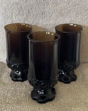 Three Vintage Tiffin Franciscan Madeira Smoke Brown Footed Goblets picture