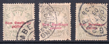 Germany - Bavaria 1889-96 fine used Postage Dues - close spaced horiz. wave wmk picture