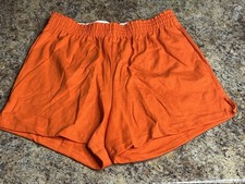 NWOT NOS Vintage 90s Y2K Soffe Orange Cotton Polyester Cheer Gym Shorts Medium picture