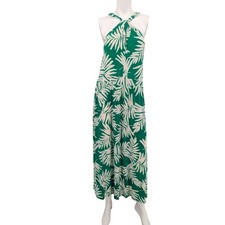 Torrid Palm Print Halter Maxi Dress Tropical Coastal Resort Pockets Stretchy 2X picture