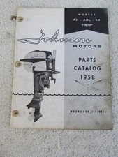 Johnson antique outboard motor ORIGINAL factory parts list 1958 7.5hp AD-12  ADL picture