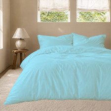 Ultra-Soft Solid 2000 Thread Count Cotton Blend Duvet Cover Set Cooling picture