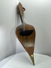 Colonial Fireplace Bellows Inc. Large Vintage Wood , Brass And Leather . NOS picture