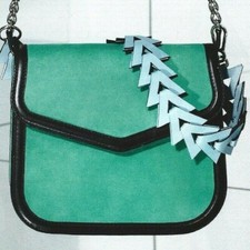Loewe Print Ad, Luxury Green and Black Leather Purse with Chain Strap Nordstrom picture