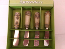 Gourmet Art Cheese Butter Jam Spreaders Faux Ivory Stainless Steel picture