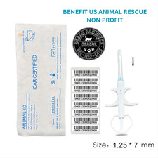 Single Pet  Dog Cat Animal Microchip Nano size Chip RFID 1.25 x 7 Smallest picture