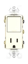 paddle outlet Pass & Seymour Radiant 15A 120/125V LT ALMOND Tamper switch 3 way picture