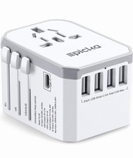 EPICKA Universal Travel Adapter USB C 4 USB A International Plug TA-105 Grey picture
