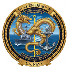 US Navy Golden Dragon Decal - USN Retirement Gift - 4