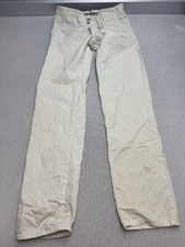 INCOTEX Pants Mens 34x34 White Cotton Linen Chino Straight Leg Casual Summer picture