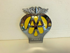 NOS VINTAGE AA LICENSE PLATE BADGE, AUTOMOBILE ASSOCIATION, LONDON, ENGLAND picture