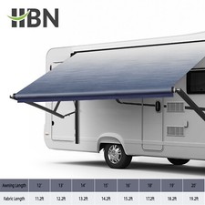HBN RV Awning Replacement Fabric 12'-20' ft RV Camper Trailer Vinyl Fabric Blue picture
