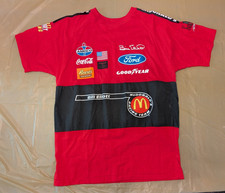 Vintage Bill Elliott Racing Team Shirt Mens XL Red 90s Nascar McDonalds USA picture