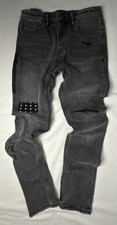 Ksubi Black Distressed Jeans 31 Royalty Heroism And The Street$ Button Fly picture