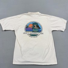 Vintage Crazy Shirts Shirt Mens Large White Old Lahaina Cafe Hawaii Graphic 90s picture