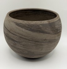 Handmade Studio Pottery Planter Cachepot Rustic Brown Black Wabi Sabi 4.5” picture