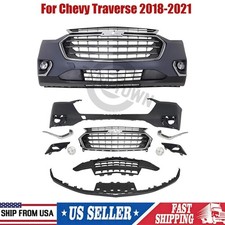Front Bumper Cover Grille Complete Assembly Set For 2018-2021 Chevy Traverse picture