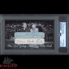 Claire Ruth & Eleanor Gehrig signed Cut 3x5 Custom Card PSA DNA Slab Auto C6529 picture