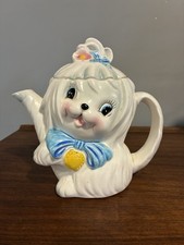 Vintage Lefton MR TOOTLES Maltese Dog Teapot Anthropomorphic Excellent 1950’s picture