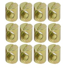 M6 x 15mm Slotted Barrel Nuts Cross Dowel Slotted Nuts, 25Pcs picture