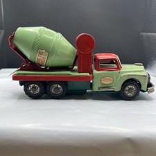 1950's Tin Friction Toy Truck Concrete Mixer SSS Japan - Nice -  No Box picture