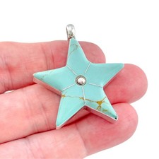 Vintage Sterling Silver 925 Magnesite Star Pendant picture