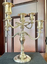 Vintage Silver-Plated E.P. Zinc 5-Arm Spiral Candelabra Made In England picture