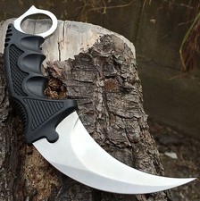 TACTICAL COMBAT KARAMBIT NECK KNIFE Survival Hunting BOWIE Fixed Blade w/ SHEATH picture