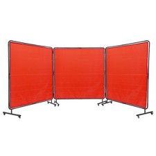 Uimoso Welding Screen with Frame 3 Panel 6' x 6'Welding Curtain Screen 12 Wheels picture