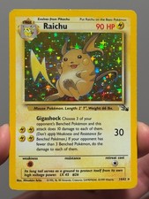 Raichu 14/62 HOLO Rare Fossil Unlimited Pokemon TCG WOTC 1999 English - MP picture
