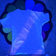 Anti Social Social Club Men's White Logo Graphic Cotton Crew Neck Tee S picture
