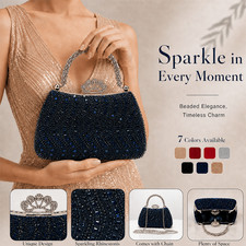 FAXHION Women's fashion elegant luxury clutch, with diamond-studded handle picture