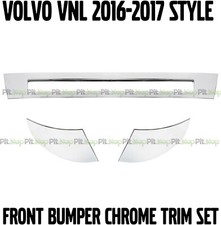 VOLVO VNL SEMI TRUCK NEW 2016 & UP CHROME TRIM SET CENTER CORNER BUMPERS 3PCS picture