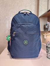 NWT Kipling Seoul vintage laptop Large Backpack in Navy blue zipper 45cm picture