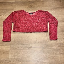 MARGARITA California Sheer Lace Long Sleeve Crop Top (M) picture