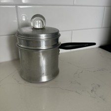 Vtg Comet Two Cup Coffee Aluminum Percolator Stove Top Camping Made In USA Glass picture