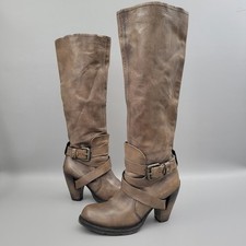 A.S.98 Airstep Italian Zipper Boho Heel Straps Brown Boots Size 39 - 8.5 US picture