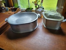 Vintage Guardian Cookware: Roaster & Triangular Cassarole Dish With Lid picture